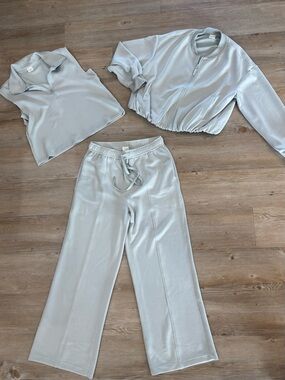 3 Piece Skies Are Blue Soft Lounge Set in Light Gray